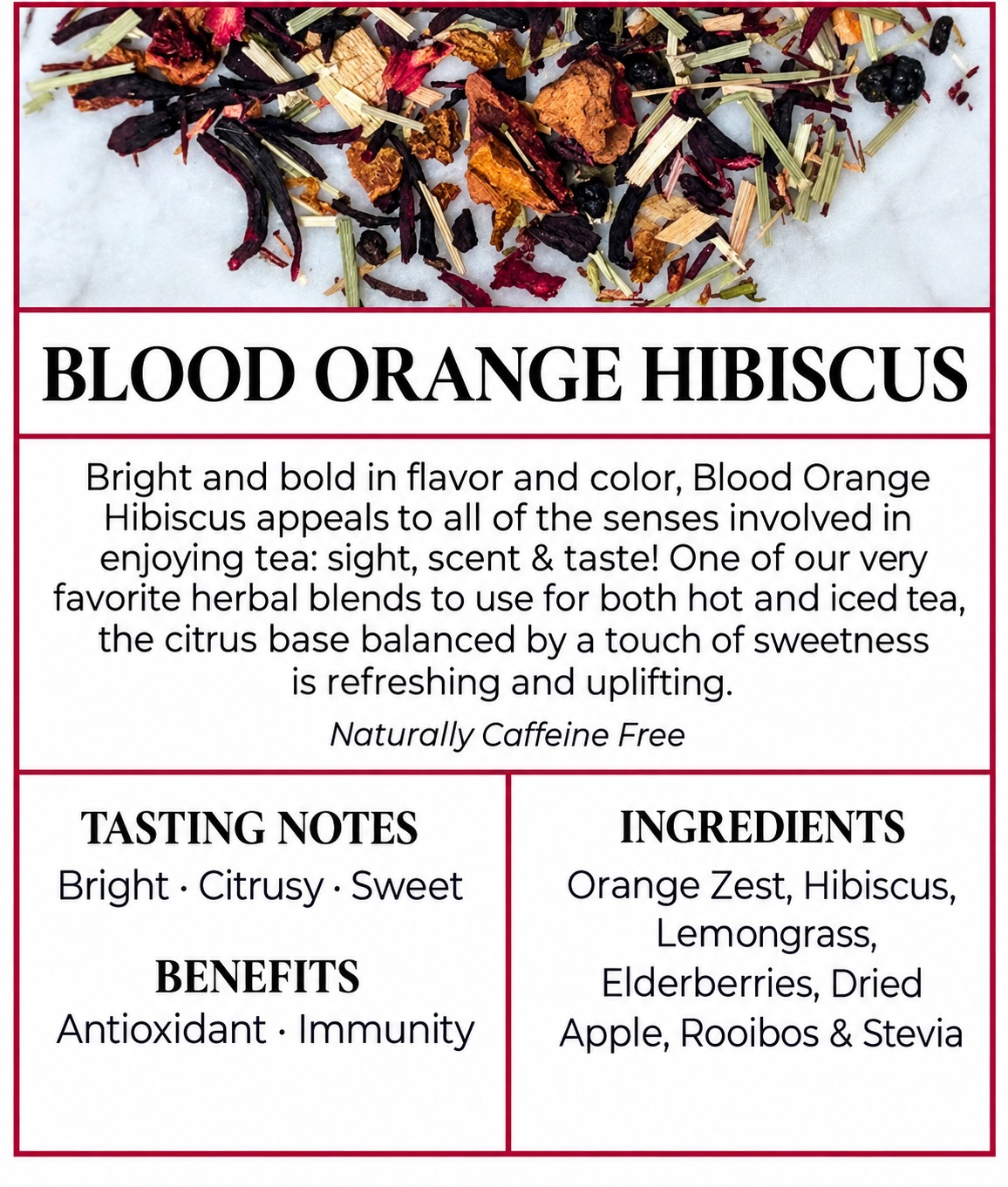Loose leaf tea selection