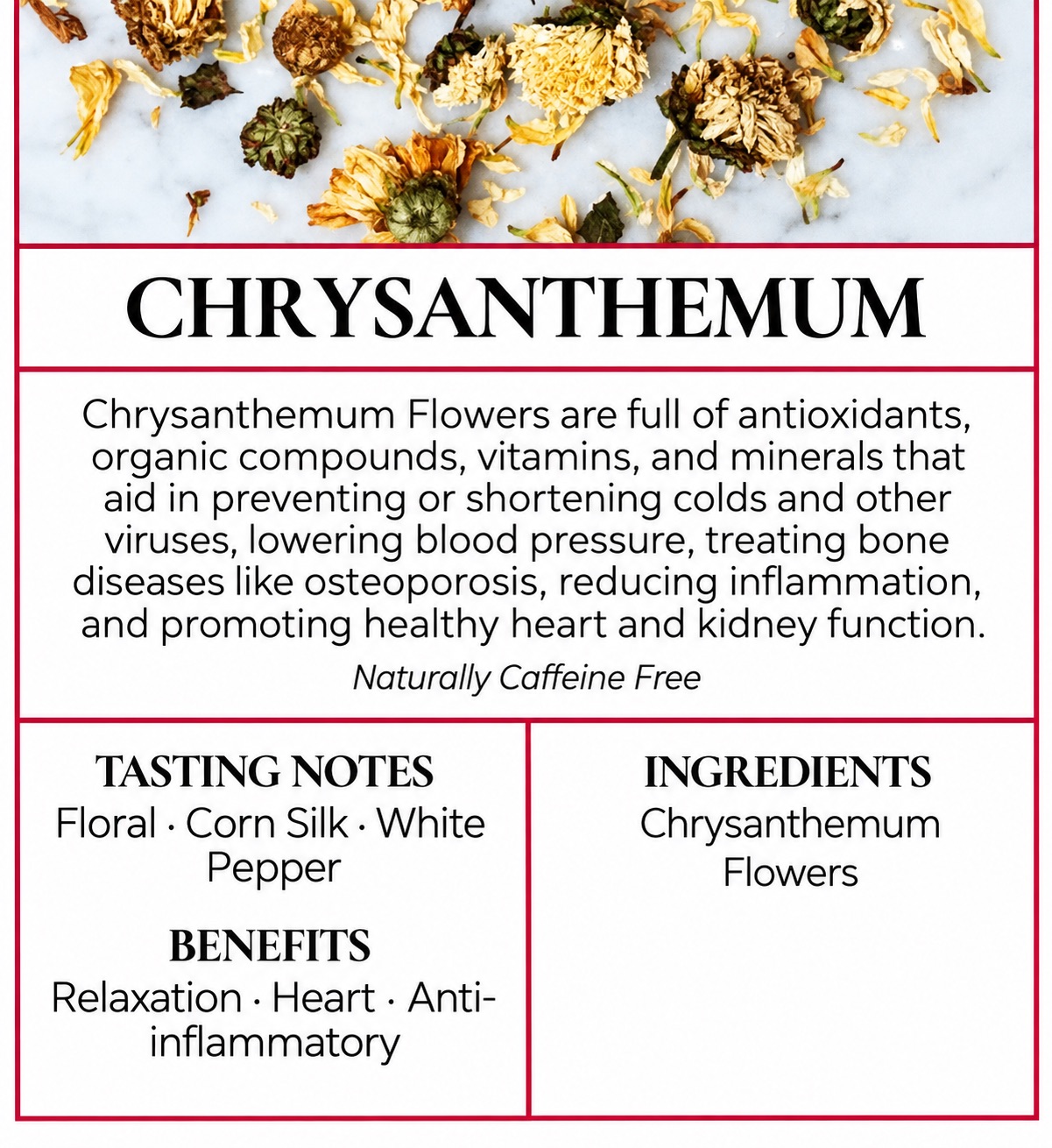 Loose leaf tea selection