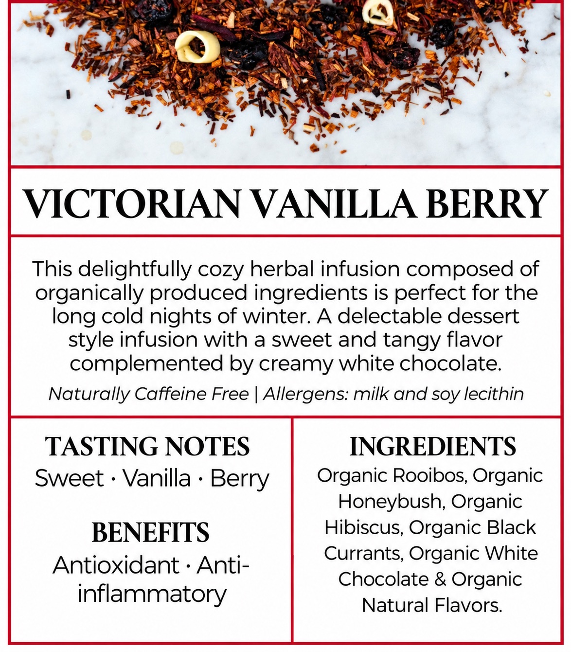 Loose leaf tea selection